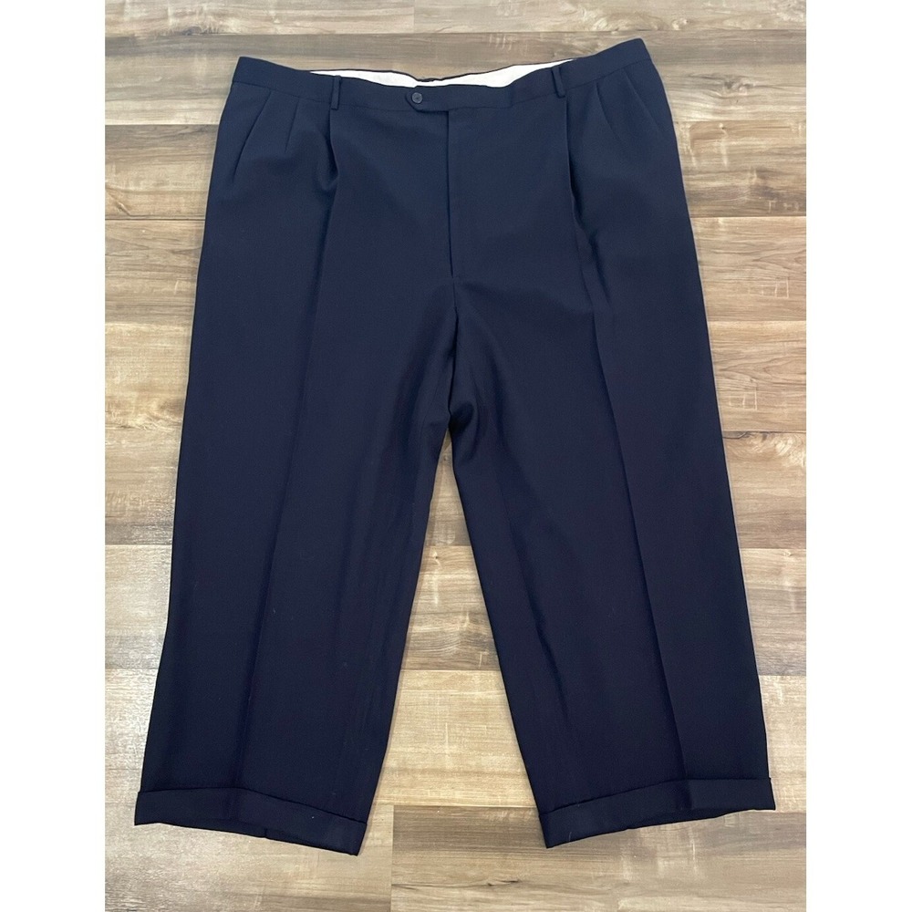 Givenchy Monsieur Dress Pants Men's 54 Reg Black Pleated Straight Leg Trouser EC